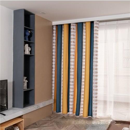 2021 New Simple and Modern Chenille Seamless Stitching Curtains for Living Room and Bedroom Curtain Fabrics Customized Products