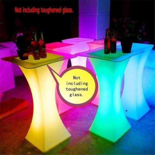 New Led Bar Furniture Rechargeable LED Cocktail Table Plastic Bar Coffee Table L45*W45*H110cm With Remote Controller