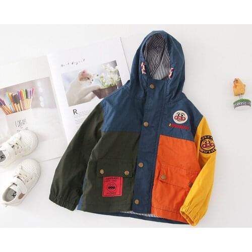 1 2 3 4 5 Years Toddler Boys Jacket Casual Cartoon Print Hood Kids Jacket Baby Clothing Spring Autumn Children Outwear Boy Coat