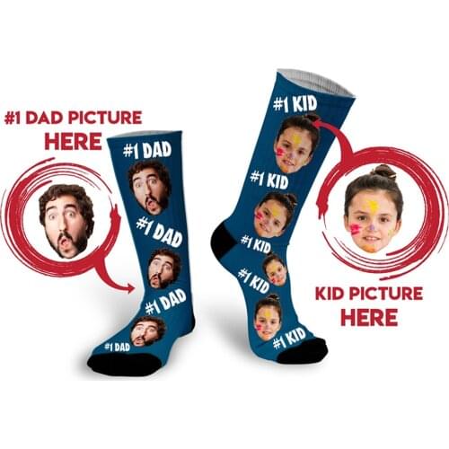 Personalized Dad on socks fathers day socks CUSTOM Number 1 dad gift from child Socks for dad Fathers Mothers day socks