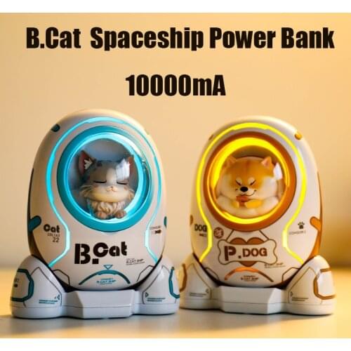 10000mAh B.Cat Power Bank Cute Fast Charge PowerBank Cat With Dock Station Breathing Light Portable External USB Battery Charger