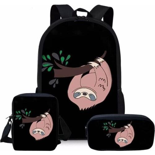 Custom pattern School Bags Kids Bag for School Cute Animal Sloth Printing Children Primary Backpack Girls Boys Book Bags