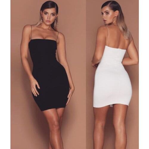 Party Dress Women Black Sexy Summer Dress 2021 Strapless Spaghetti Strap Bandage Mini Dress Party Club Bar Casual Beach Dress L