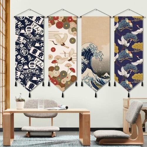 Japanese Ukiyo Canvas Posters Great Wave Scroll Painting Art Home Decor Canvas Painting for Living Room Wall Picture Print