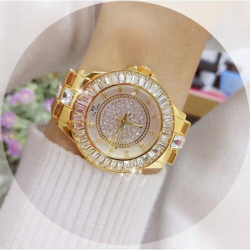 Diamond Watches Women Top Luxury Brand 2018 Stylish Gold Watch Womens Stainless Steel Wrist Watch For Woman Bayan Kol Saati 2019