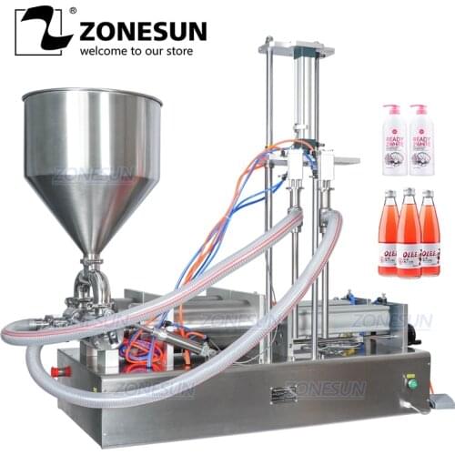 ZONESUN ZS-GTD2 Double Nozzles Automatic Liquid Filling Machine Bottles Honey Shampoo Oil Water Juice Lotion Cosmetic Emulsion