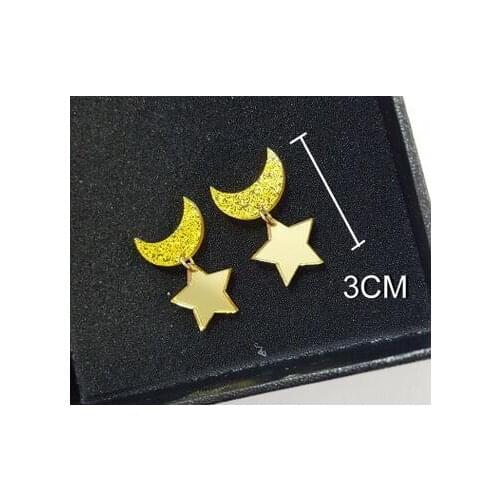 1Pair For Harajuku Anime Sailor Moon Cute Kawaii Star Space Earrings Acrylic Cosplay