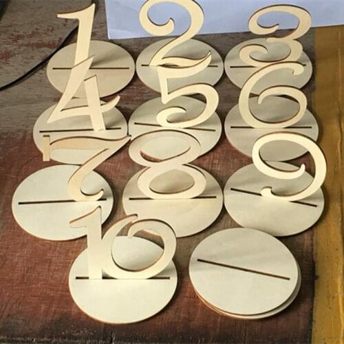 10pcs Wooden Wedding Supplies Number 1-20 Seat Cards Wedding Table Number Ornaments Decorations Accessories