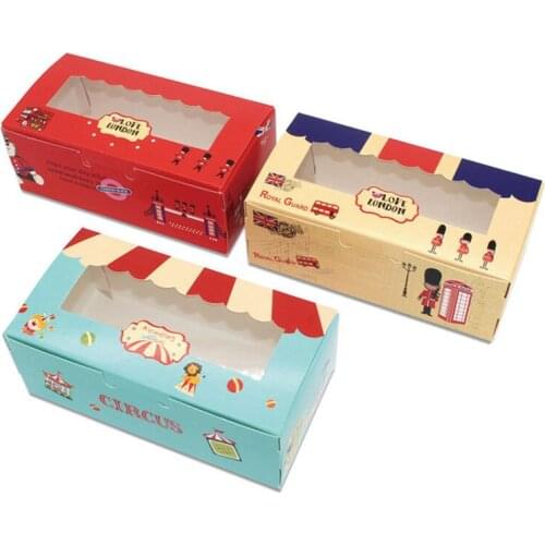 13.5x7x5cm red color love loddon new window box Cookies Boxes with clear 10pcs/lot Cake Candy Boxes Favor Boxes For Party Guests