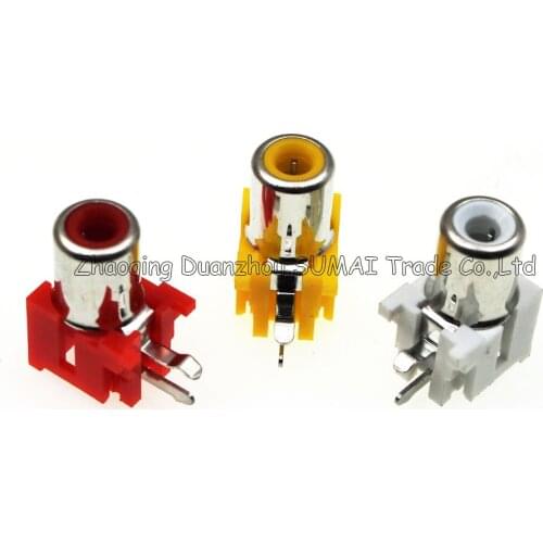 2Pin AV Jack RCA AC-5 Female Audio Video AV Socket Connector Red White Yellow colors