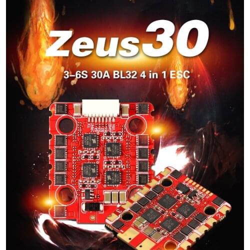 20x20mm HGLRC Zeus 30A 4in1 3-6S BLheli_32 Brushless ESC DSHOT1200 for FPV Stack FPV Racing Freestyle Drones Replacement Parts