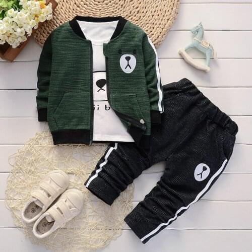New Spring Autumn Toddler Boys Clothing Sets Kids Bear Outfits T-shirt+Pants 3pcs Tracksuit Children Clothes Sport Suit