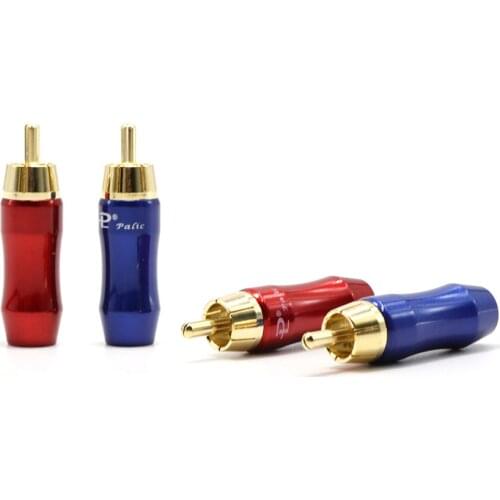 4pcs/lot Palic pailiccs Gold Plated RCA plug Connector, Interconnect line RCA terminal，Audio adapter RCA Jack
