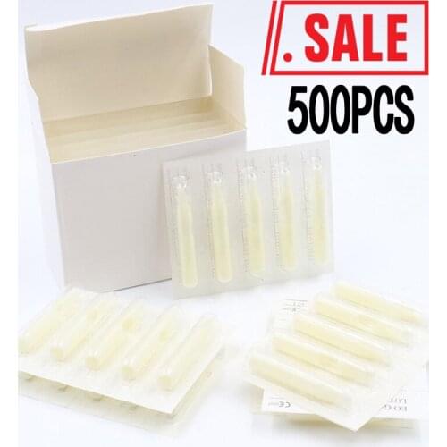 500 pcs uMix it Assorted Round Flat Sterile Tattoo Needle Tips Plastic Disposable Tattoo Tips Nozzle Tube