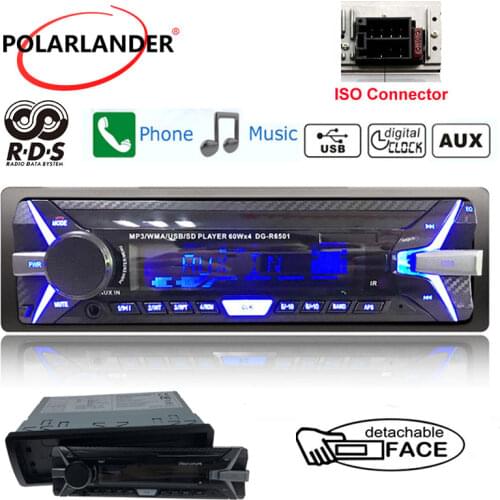 RDS+ Car Stereo Audio Radio Bluetooth Newest FM AM TF/USB 3.5" Aux-In 1 Din 12V Detachable Panel Car MP3 Player In-dash