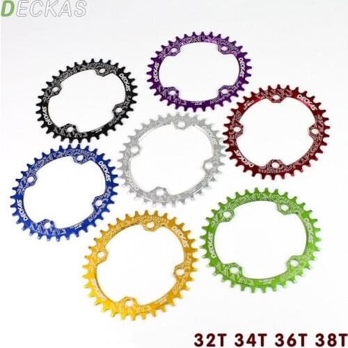 DECKAS Round chain ring Mountain Bicycle Crank Chainwheel Aluminum BCD104 Chainring 32-38T