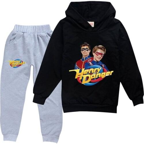 Kids Boys Girls Hoodies Pants Suit Cartoon Henrye Danger Childrens Clothing Sweatshirts Casual Fashion Pullover Jogging Pant