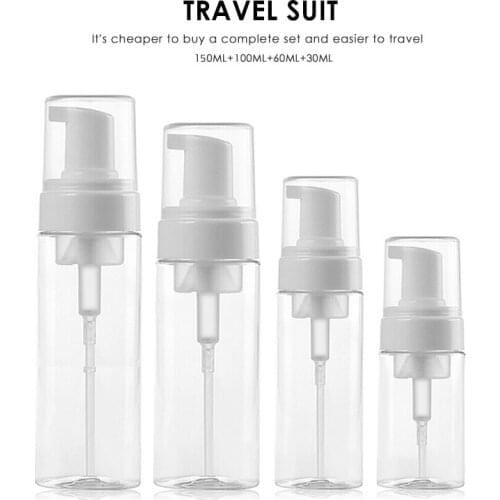 30/60/100/150ML Travel Foaming Soap Dispensers Pump-Bottles Foamer Squeezed Foaming Pump Makeup Face Lotion Liquid Container
