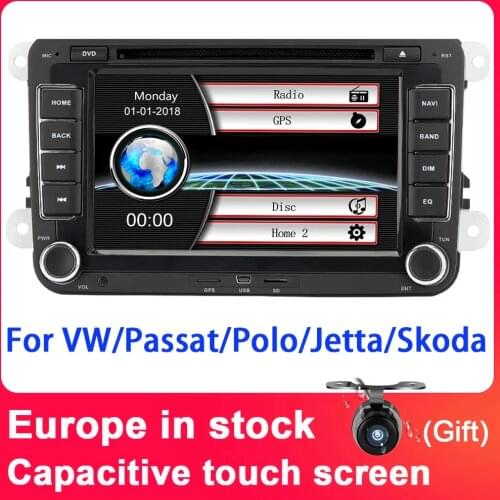 Eunavi 7'' 2 din Multimedia Player Car DVD GPS Navigation for VW Volkswagen GOLF 6 Polo New Bora JETTA PASSAT B6 SKODA Radio RDS