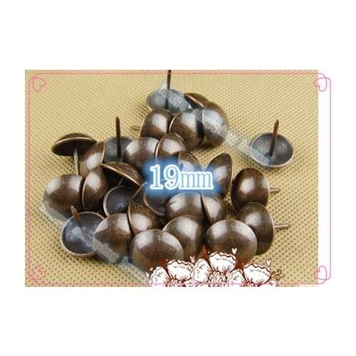 Hardware Antique RED Bronze Decorative Upholstery Nail Jewelry Gift Box Sofa Decorative Tacks Doornail 19MM*20MM