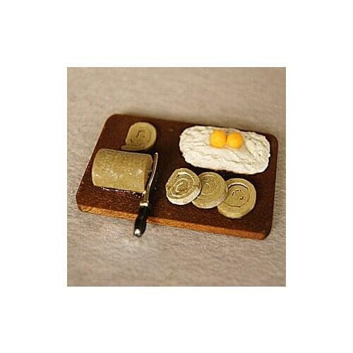 G05-X4486 children baby gift Toy 1:12 Dollhouse mini Furniture Miniature rement-bread egg set