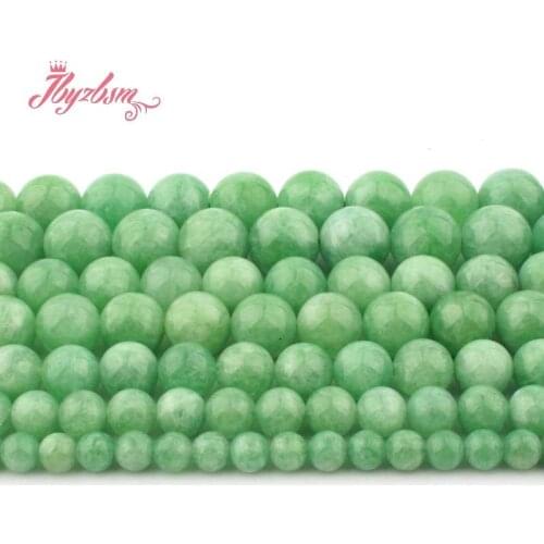 6.8.10mm Green Jadeite Jades Round Smooth Stone Beads For Necklace Bracelet DIY Woman Jewelry Making Strand 15" Free Shipping
