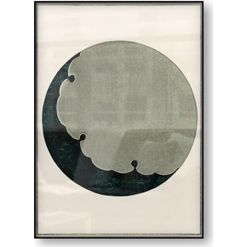 Moon Illustration from Bijutsu Sekai Watanabe Seitei Japanese Art Poster Vintage Astronomy Moon Pattern Canvas Print Wall Art