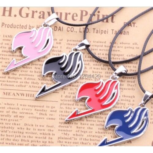 2015 new Fairy Tail 4 Colors Cosplay Anime Alloy Stainless Necklace Charm Pendant Toy Gift