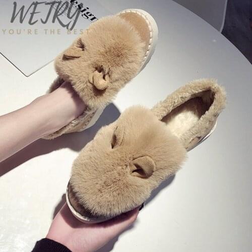 New 2020 Winter Waterproof Women Cotton Shoes Plush Women Slippers Warm Fur Thicken Cotton-Padded Home Slipper Indoor Flat Shoes