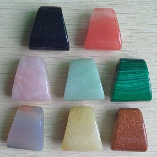 Wholesale 8pcs/lots 2016 new best selling fashion mixed natural stone geometry trapezoid charm pendants for jewelry making free