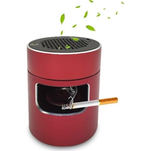 Outdoor Camping Portable USB Rechargeable Indoor Home Office Desktop Smoke Smell Air Filter Small Smokeless Ashtray