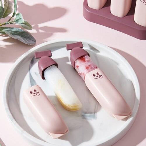 Plastic Ice Cream Mould DIY Mold Reusable Ice Cube Tray Barrel Ice Pop Mold With Lids Dessert Ice Cream Mold With Popsicle Stick