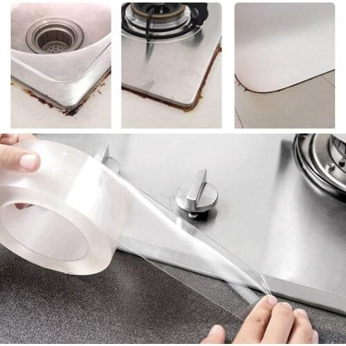3/5m Bathroom Kitchen Mildew-proof Waterproof Sink Gap Transparent Tape Sticker