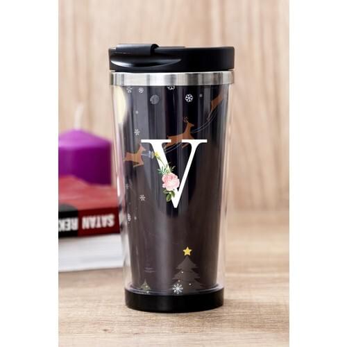 Gift Shop V Letter Christmas Thermos Cup