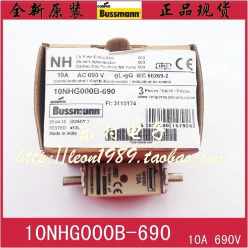 [SA]Original Bussmann fuse NH000 10NHG000B-690 10A 690V gL / gG fuses--5PCS/LOT