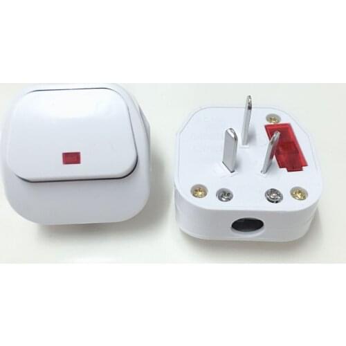 UK 3 Pin Switch 250V 13A AC Power Plug With Switch Male Electrical Socket Fused Connect Cord Overload Protection Adapter