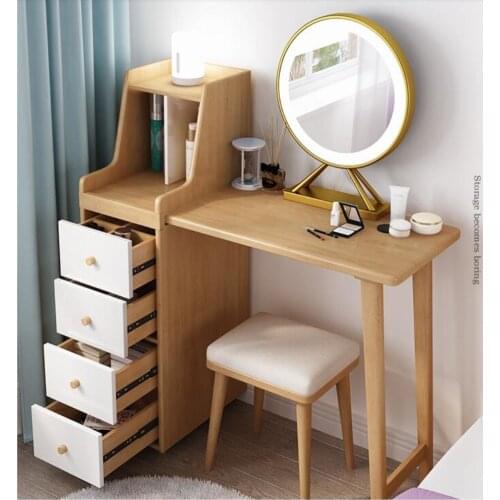 Nordic solid wood dresser bedroom small family storage cabinet integrated simple dressing table multi-functional net red dressin