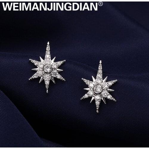 WEIMANJINGDIAN Women's Silver Earrings