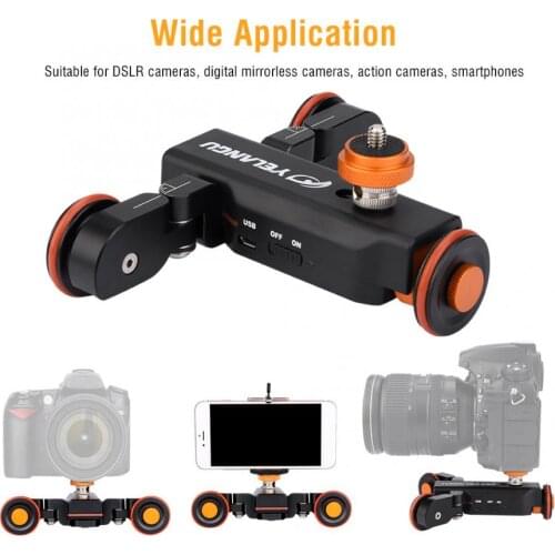YELANGU L4X Motorized Camera Slider Video Dolly Electric Track Slider with Remote for DSLR Camera Camcorder Action Camera Phone