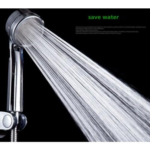 1PC Pressurized Nozzle Shower Head ABS Bathroom Accessories High Pressure Water Saving Rainfall Chrome Handheld Shower Head