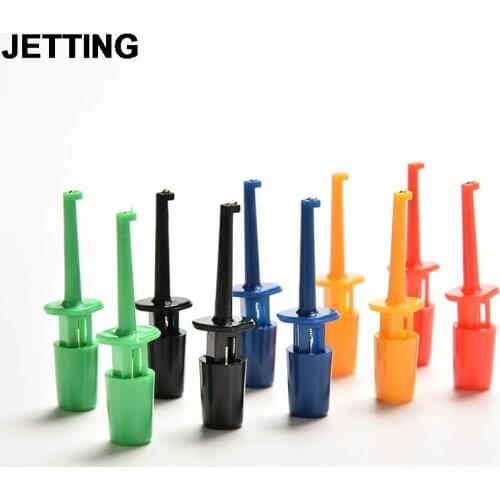 10 Pcs 5 Colors Mini Grabber Test Probe for SMD IC Multimeter Test Hooks Clips for Logic Analyzers Single Hook Clip