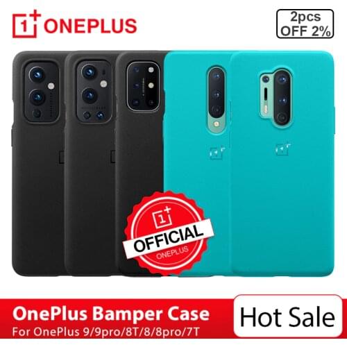 100% Original OnePlus Bamper Case For OnePlus 8T 8 8pro 7T 7T Pro 7Pro Sandstone/Silicon/Karbon Protective Case