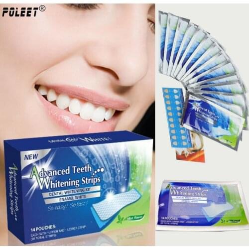 100Pack/Lot Professional Stain Removal Advanced Teeth Strips Whitening For Oral Care ouble Elastic Dental Bleaching Tools