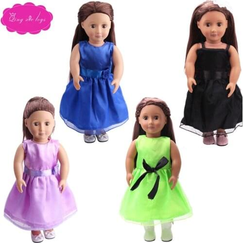 18 inch Girls doll dress Beautiful princess evening gown American newborn skirt Baby toys fit 43 cm baby dolls c104