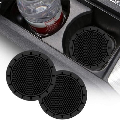 2Pcs Cup Mat Non-slip Mat Shockproof PVC Creative Drink Coasters for Car Vehicle Accessories