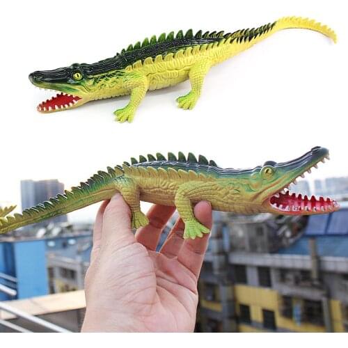 2Pcs Realistic Crocodile Animal Soft Model Squeezing BB Device Prank Kids Toy