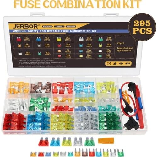 295pcs 5A 7.5A 10A 15A 20A 25A 30A Mini Blade Fuse Mixed Small Car Blade Fuse Set Standard Fuse For Truck Boat Car Accessories