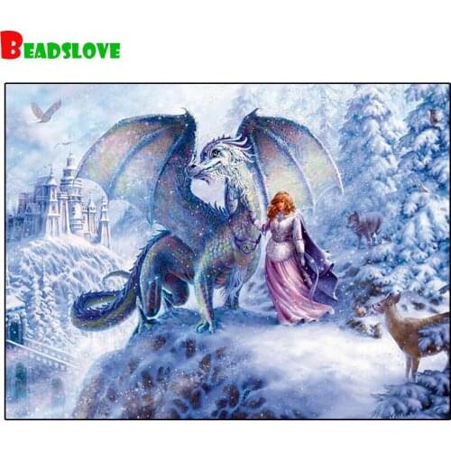 3D Diy diamond embroidery animals Castle,Snow Deer diamond painting full square mosaic 5d picture of rhinestone Art