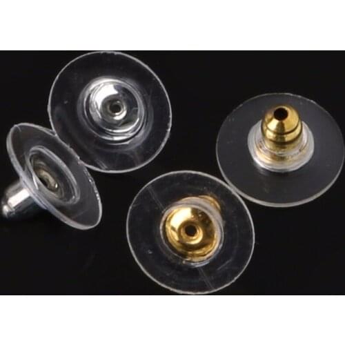 6x11mm 20pcs Plated Gold/Rhodium Earring Back Stoppers Ear Post Nuts Earring Back Accessories Jewelry Findings