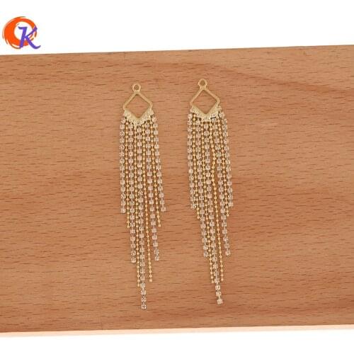 Cordial Design 40Pcs 13*80MM Jewelry Accessories/Connectors For Earrings/Rhinestone Claw Chain/Tassel Shape/Hand Made/DIY Making